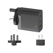Gan 65w Pd45w Çift Type-c䀭 .0 Usb Çoklu Uyumlu Dizüstü Bilgisayar Adaptörü İngiltere Abd Tak Siyah