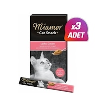 3 Adet - Miamor Cream Somonlu Kedi Ödülü 6x15 Gr