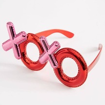 Kırmızı Renk Xoxo Yazılı Parti Gözlüğü 17x7 Cm - Özel Seri Smr-e184-k Çocuk