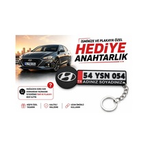 Hyundai Logolu Ve Plakalı Anahtarlık , Kişiye Özel - Hediyelik Hyundai Araç Plaka Anahtarlık - Plaka