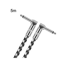 5m 2 Dirsek Kafası 6.35mm Gitar Kablosu Oksijensiz Bakır Çekirdek Ts Büyük İki Çekirdekli Kablo