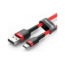 Baseus Cafule Serisi Type-c 2a Şarj Ve Data Aktarım Kablosu 2 Metre Red Red