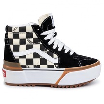 Bot Kadın Vn0a4btwvlv1 Vans Ua Sk8-hi Stacked Checkerboard Multi/true White Çok Renkli