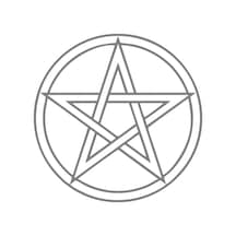 Pentagram Araba Sticker 17x17 Cm Gri