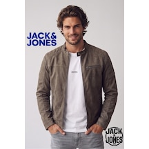 Jack & Jones Jjerocky Jacket Noos Kahverengi Erkek Deri Ceket 12147218 Açık Kahverengi
