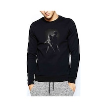 The Last Of Us Baskılı Siyah Erkek Örme Sweatshirt (528910078)