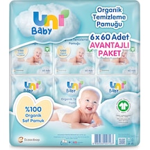 Uni Baby Bebek Temizleme Pamuğu 6x60 Adet 2 Adet