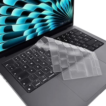 Macbook Air 13.6 İle Uyumlu Klavye Koruyucu Türkçe Q Şeffaf Silikon A2681 M2, A3113 M3, A3240