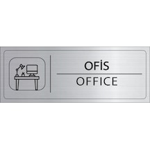 Mayeka Ofis İsimlik Gümüş Metal Kapı İsimliği Levhası Yönlendirme Tabelası