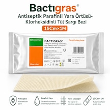Bactıgras Antiseptik Parafinli Yara Örtüsü-klorheksidinli Tül Sargı Bezi 15cm 1m 10 Adet