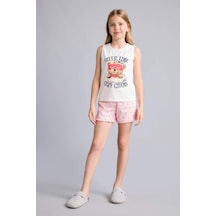 Defacto Kolsuz Ayıcıklı Regular Fıt 2li Ecru Pijama Takımı Kız Çocuk H8112a826smer105 Ekru-er105
