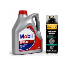 Mobil Motor Yağı 10W-40 4 L + Lastik Tamir Kiti 400 ML
