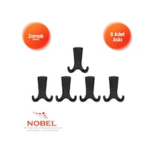 Eli Za Askı, Metal Vestiyer Askısı, Matsiyah , Duvar Ve Dolap Askılığı 5'li Set Vidalı Matsi Yah
