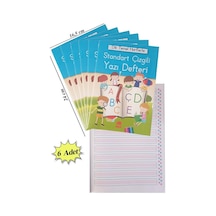 Güzel Yazı Defteri Orta Boy 16,5x24 Cm 24 Yaprak 6 Adet Standart Çizgili Yazı Defteri Dik Temel Harflerle 1. Sınıf
