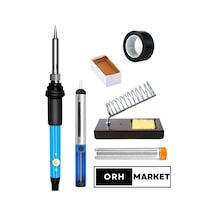 60W Lehimleme Seti – Sıcaklık Ayarlı Havya, Stand, Lehim Pompası, Pasta ve Elektrik Bandı