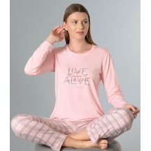 Uzun Kol Mevsimlik Pijama Takımı Viskon Alperi 790-50 Pembe Uzun Kol Mevsimlik Pijama Takımı Viskon Alperi 790-50 Pembe