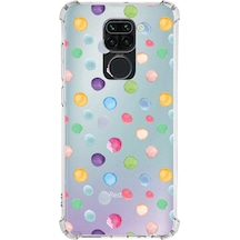 Prinrify Xiaomi Redmi Note 9 Uyumlu Water Color 6 Baskılı Şeffaf Köşe Korumalı Antişok Kılıf