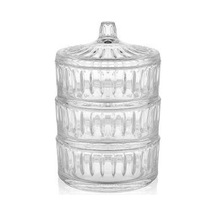 The Mia Cam Kapaklı 3lü Şekerlik 22 X 14 Cm Cam0244