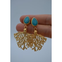 Stoneagejewellery Stoneage Altın Kaplama Bayan Kolye Turkuaz Ve Yeşim Taşlı Altın Stoneagejewellery Stoneage Altın Kaplama Bayan Kolye Turkuaz Ve Yeşim Taşlı Altın