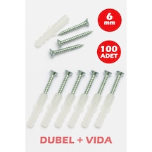 6mm Plastik Dübel + Vida Seti 100 Adet 1
