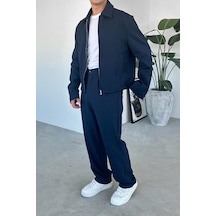 Lacivert Premium Relaxed Fit Boxy Ceket Lacivert