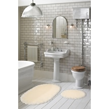 Zara Oval 2 Parça Banyo Takımı krem