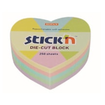 Gıpta Stickn 64x67 Mm Pastel Renkler Kalp Desenli Yapışkanlı Not Kağıdı