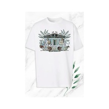 Unisex Beyaz Oversize Mitoloji Antik Kent Baskılı Tişört Beyaz