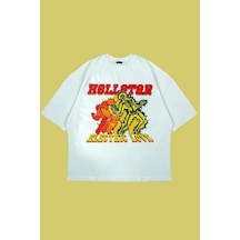 Tarzsokak Hellstar Baskılı Beyaz Oversize Unisex Beyaz