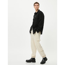Koton Kargo Eşofman Altı Jogger Beli Bağcıklı Cep Detaylı Bej 4wam40093mk 4WAM40093MK057 Ekru