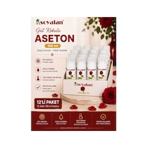 Gül Kokulu Aseton 100 Ml 12'li Hızlı Ve Etkili Oje Temizleyici