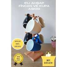 Sadece Askılık Fincan Ve Kupa Askılığı 6'lı Ahşap Askılık Kayın