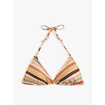 Koton Boyundan Bağlamalı Üçgen Bikini Üstü Pınk Strıpe 5sak10220mm Pembe Çizgili