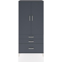 Hyperion Dolap 2 Raflı 3 Çekmeceli Tek Askılı 88x44x195 Antrasit-antrasit Antrasit