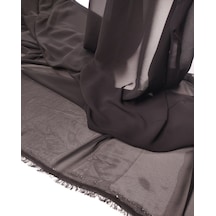 Siyah Şifon Kumaş İnce Hafif Dökümlü Abiyelik & Bluzluk En: 140cm-12124