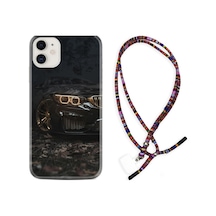 Apple Uyumlu iPhone 13 Kılıf Rasta Boyun Askılı Black Car 1768