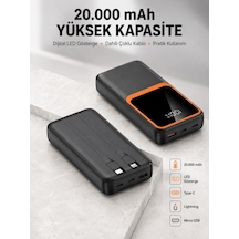 Dijital Ekranlı 20.000 Mah Powerbank 22.5w Hızlı Şarj + Çoklu Bağlantı Seçeneği Yeni Nesil Altın - Gold
