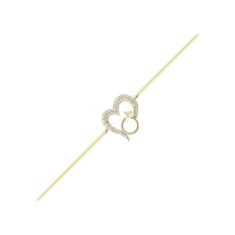 Kalp'Li Tektaş Altın Zincir Bileklik 14K Gold 17 Cm Sarı Altın