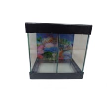 Betta Akvaryumu İki Bölmeli 20 Cm 5 Litre Siyah Renk