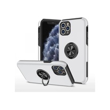 Apple İphone 11 Pro Max Kılıf Elit Yüzüklü Kapak - Gümüş 0.2M-Çok Renkli
