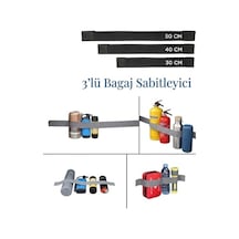 Bagaj Toplayıcı Düzenleyici Organizeri Lastiği Elastik Sabitleyici 3'lü Set Cırt Cırtlı