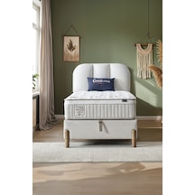 Bohem Prime Tek Kişilik Uyku Seti Pocket Yaylı Yatak, Sandıklı Baza, Başlık 3 Lü Set 100 x 200