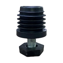 Cateksss 32 Mm Kademeli Plastik Rotil Ayak M10 - Boru Profil Ayağı Tezgah Ayarlı Ayak Siyah - 5 Li Paket