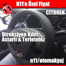 Citroen C4 Direksiyon Kılıfı Siyah Dikme Astarlı