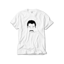 Queen Freddie Mercury face Beyaz Tişört Beyaz