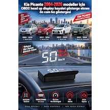 Kia Picanto 2004-2026 Modeller İçin Obd2 Head Up Display Hayalet Gösterge Ekranı Ön Cam Hız Göstergesi