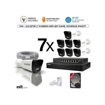 7'li Ip-poeli-5mp-sesli -gece Renkli- Su Geçirmez- Full Hd-320gb-güvenlik Kamera Seti