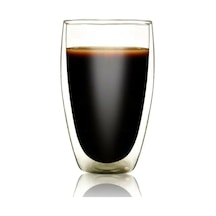 500ml Çift Cidarlı Isı Yalıtımlı Cam Şeffaf Kupa Bardak Mıt1205 Beyaz