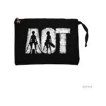 Zepplin Giyim Attack On Titan Killer Siyah Clutch Astarlı Cüzdan / El Çantası