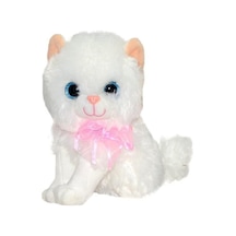 Sesli Kedi Miyavlayan Peluş 30 Cm Beyaz